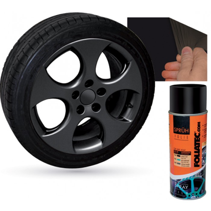 Peinture jante alu noir Foliatec