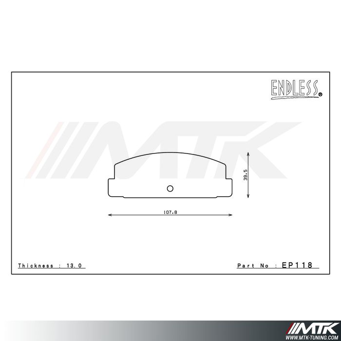 Plaquettes Endless MX72 EP118 pour Mazda Premacy