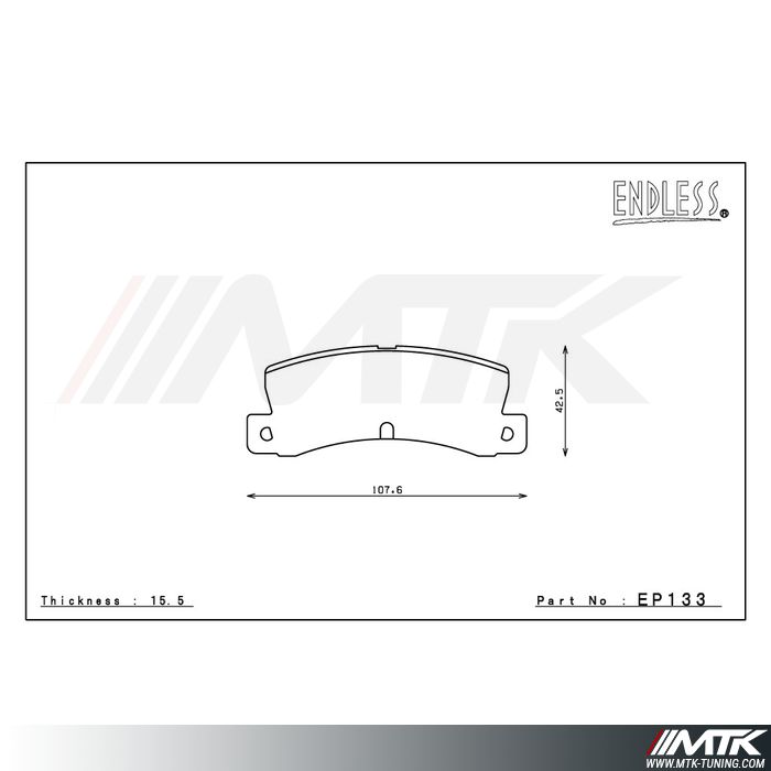 Plaquettes Endless MX72 EP133 pour Toyota Corolla