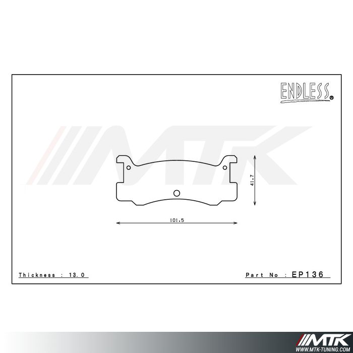 Plaquettes Endless MX72 EP136 pour Mazda 323