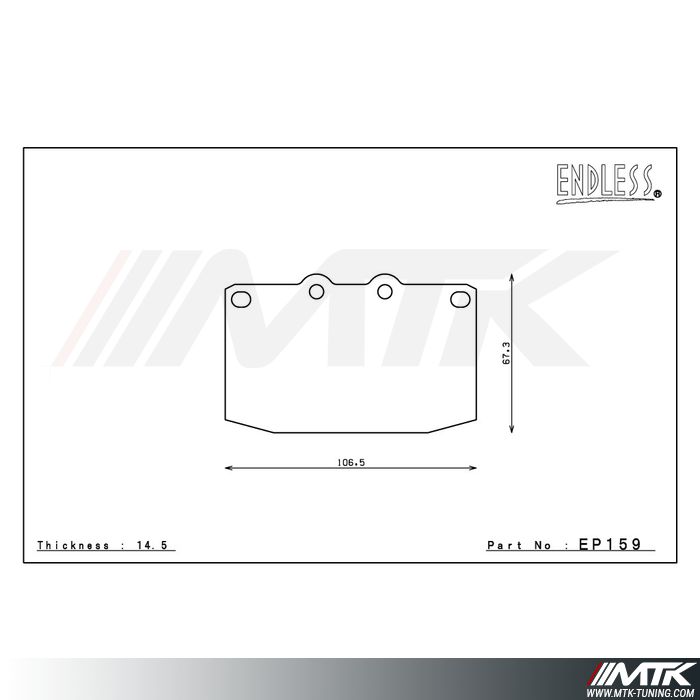 Plaquettes Endless MX72 EP159 pour Mazda RX-7
