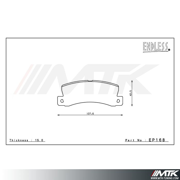 Plaquettes Endless MX72 EP168 pour Toyota Celica
