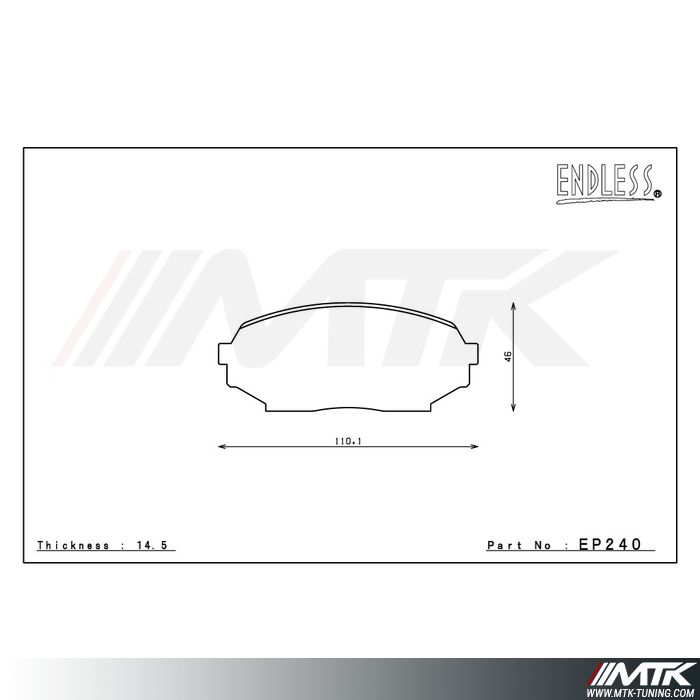 Plaquettes Endless MX72 EP240 pour Mazda MX-5