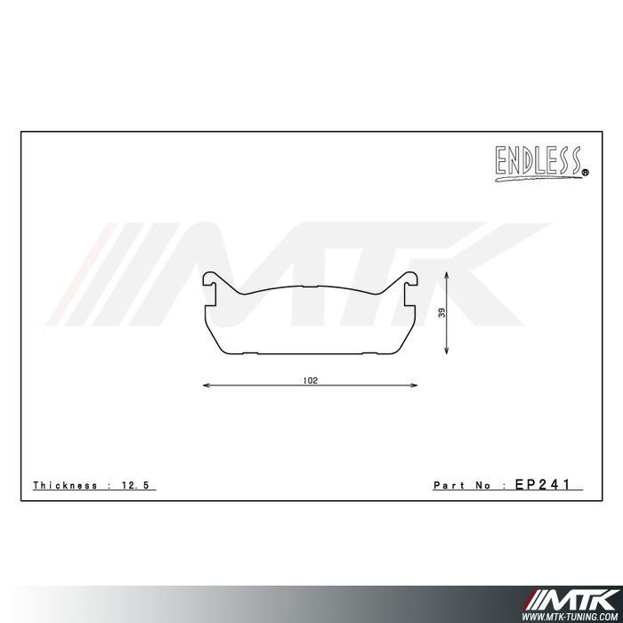 Plaquettes Endless MX72 EP241 pour Mazda MX-5