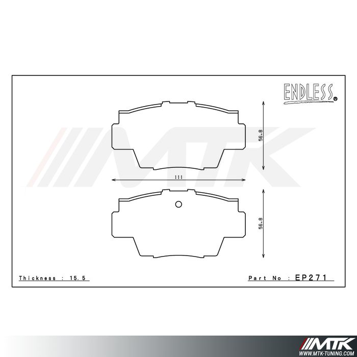 Plaquettes Endless MX72 EP271 pour Honda NS-X