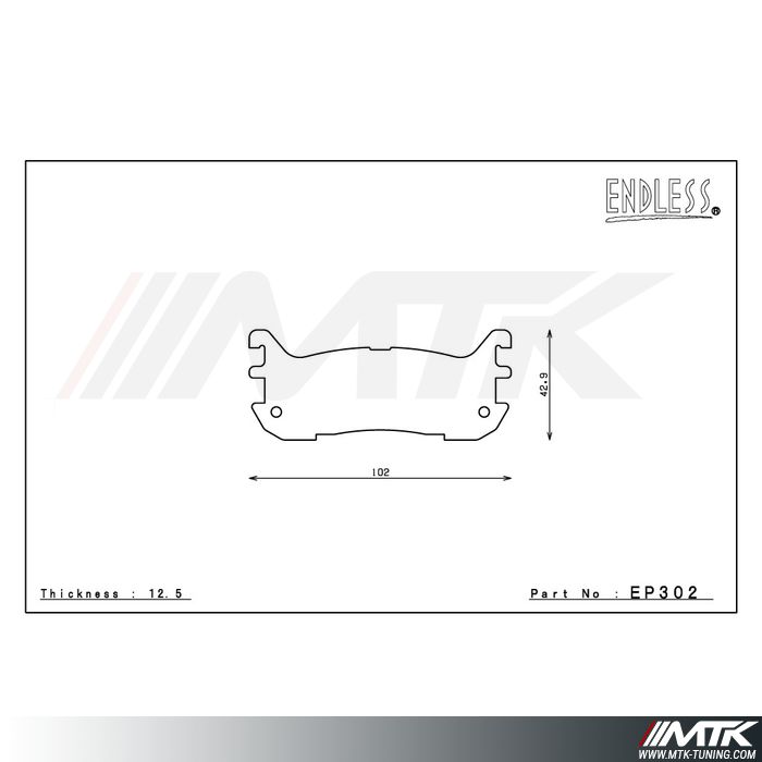 Plaquettes Endless MX72 EP302 pour Mazda MX-5