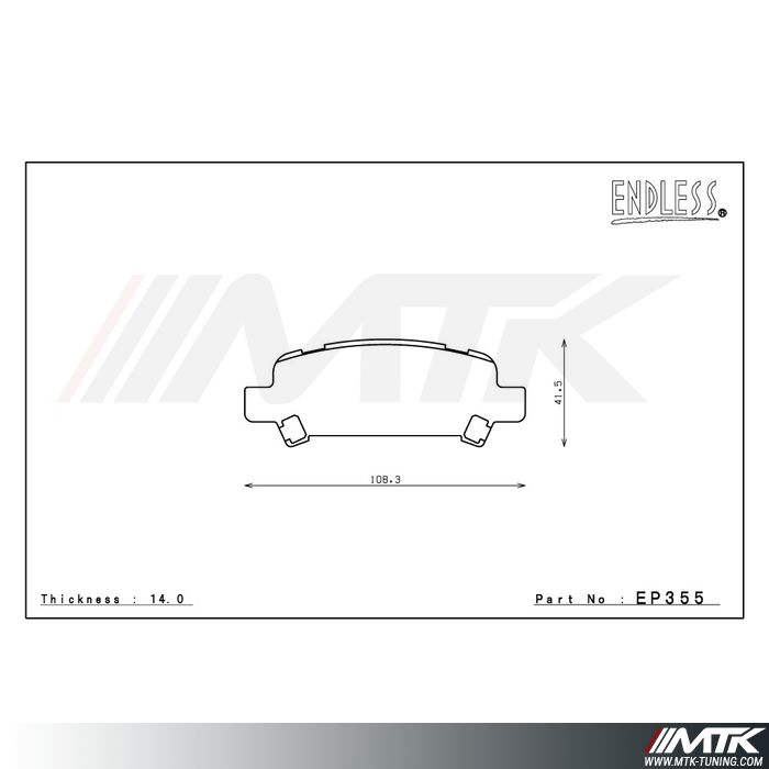 Plaquettes Endless MX72 EP355 pour Subaru Impreza