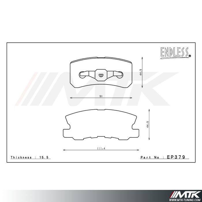 Plaquettes Endless MX72 EP379 pour Mitsubishi Outlander