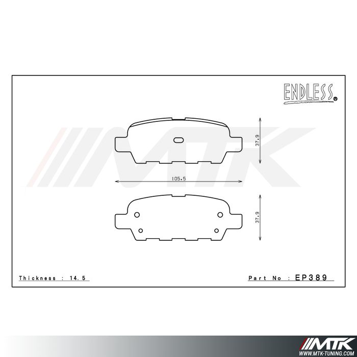 Plaquettes Endless MX72 EP389 pour Nissan X-trail