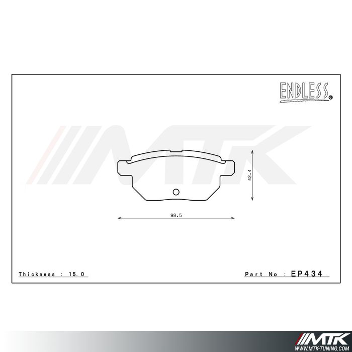 Plaquettes Endless MX72 EP434 pour Toyota Yaris