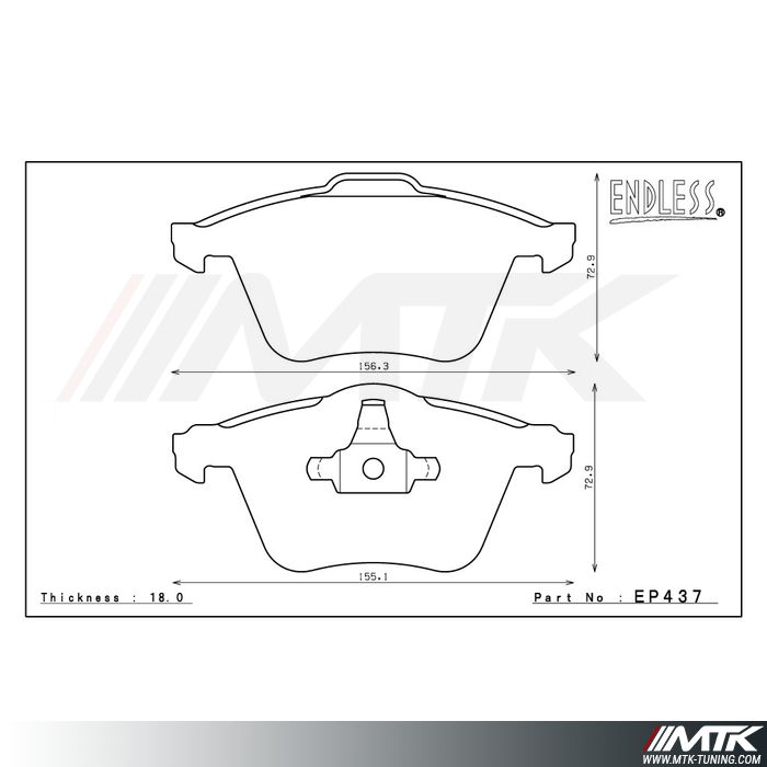 Plaquettes Endless MX72 EP437 pour Mazda Mazda 6