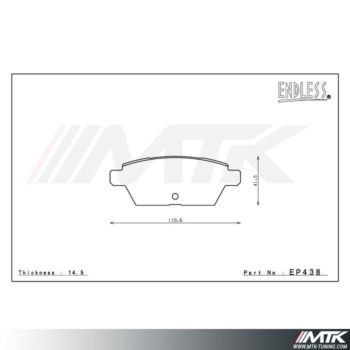 Plaquettes Endless MX72 EP438 pour Mazda Mazda 6