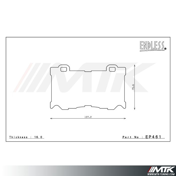 Plaquettes Endless MX72 EP461 pour Nissan 350Z
