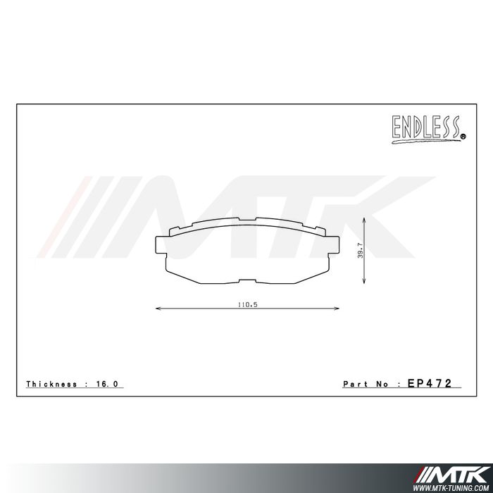 Plaquettes Endless MX72 EP472 pour Subaru Legacy