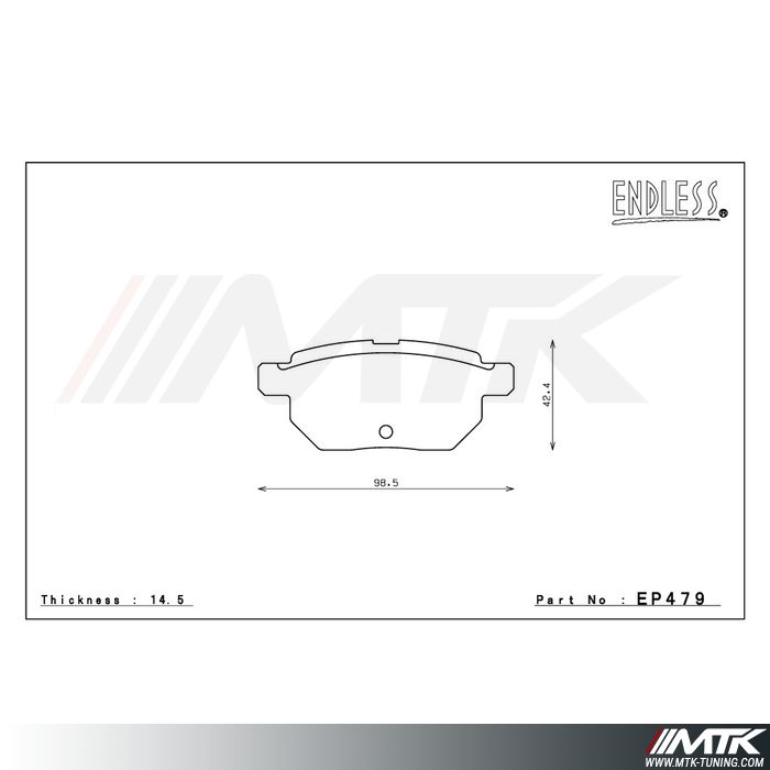 Plaquettes Endless MX72 EP479 pour Toyota Prius