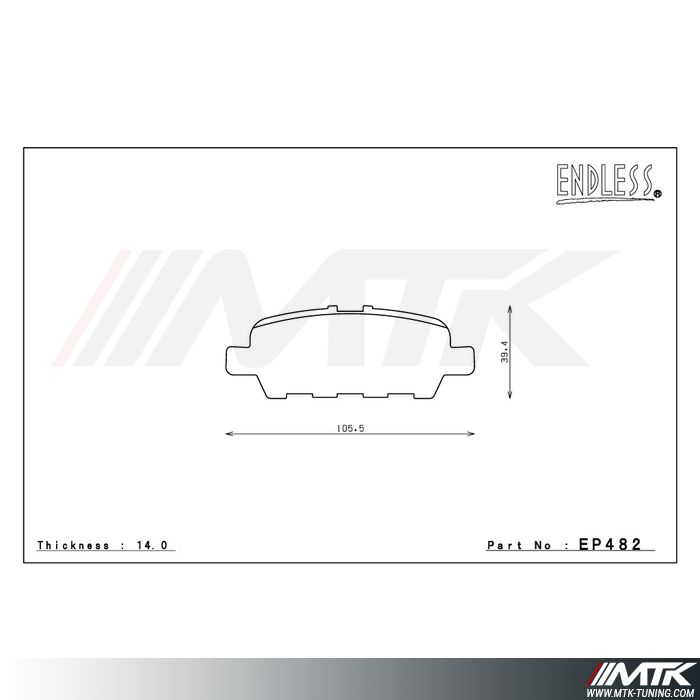 Plaquettes Endless MX72 EP482 pour Nissan Murano