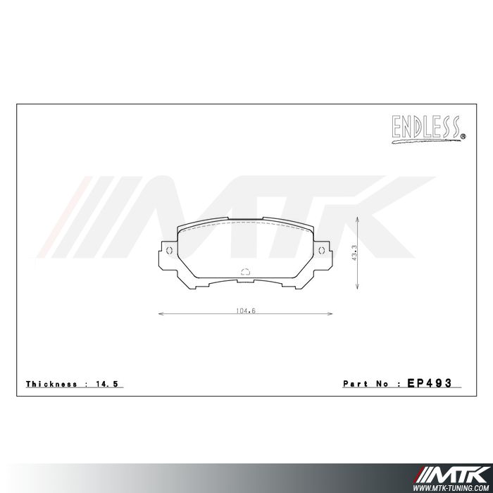 Plaquettes Endless MX72 EP493 pour Mazda CX-3