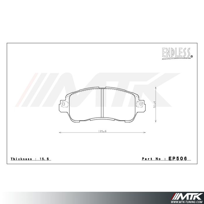 Plaquettes Endless MX72 EP506 pour Mazda Mazda 2