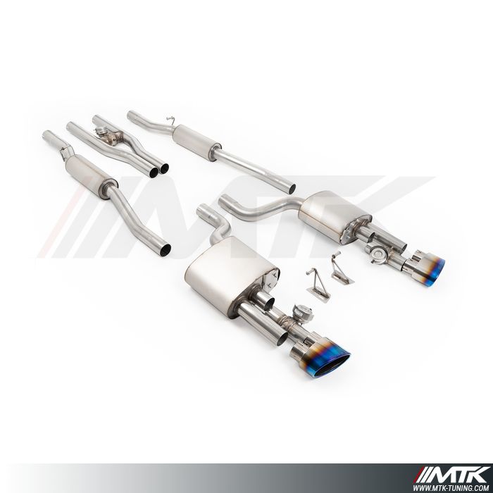 Catback Milltek Audi RS4 B7 - Système V2 avec H-pipe actif- avec valves sur silencieux