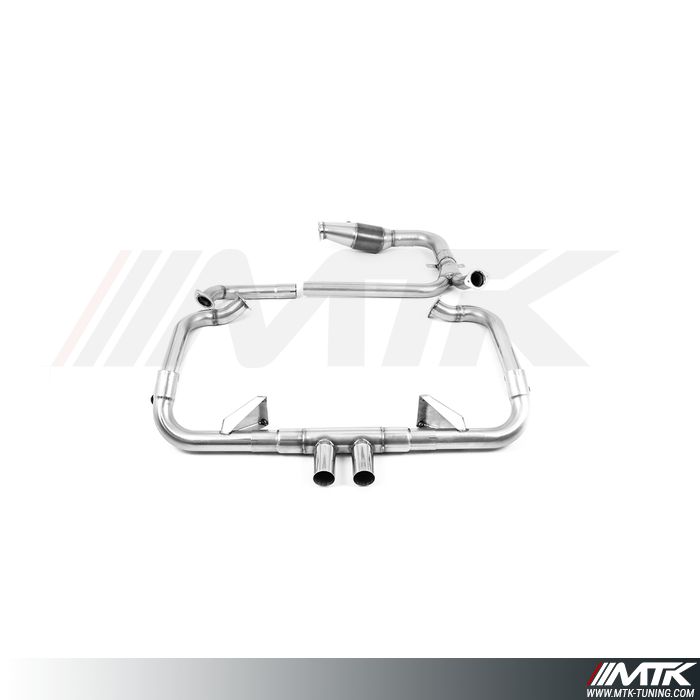 Ligne complète Milltek Porsche Cayman 718 GTS - Avec catalyseur HJS Hi-Flow Sports Cat 200 CPSi et remplacement silencieux arrière