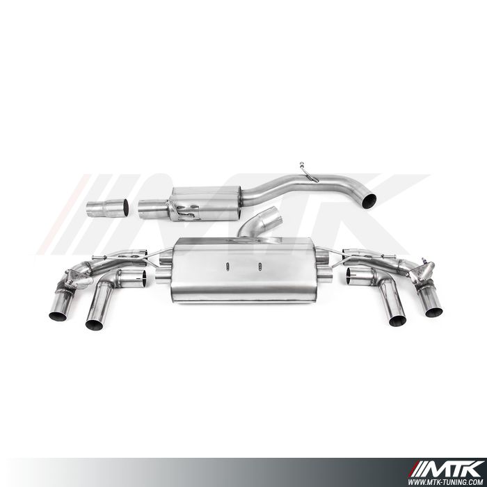 FAP Back Milltek Volkswagen Golf Mk8 R - ECE Approved - Avec silencieux intermédiaire