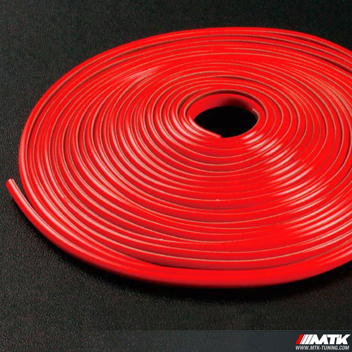 Baguette - Jonc chromé lisseret rouge look GTI pour auto et Moto - Baguette  protection portière et carrosserie