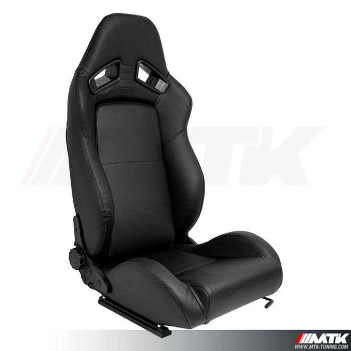 Siège Baquet Sport Universel Europetuning - Tissu Bleu, Maintien Latéral, Avec Glissières De Fixation - 3