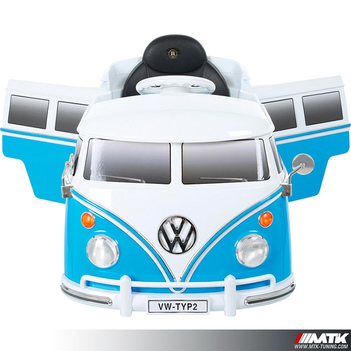 Voiture 233 Lectrique Pour Enfant Vw Combi Bleu 12volts