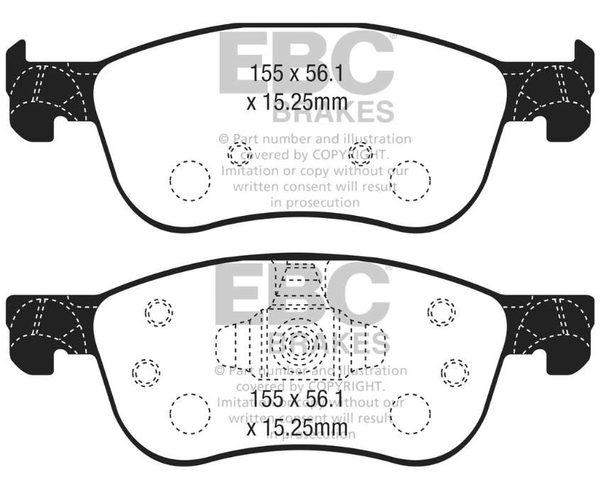 Plaquettes avant EBC Brakes Ford Fiesta  etrier ATE