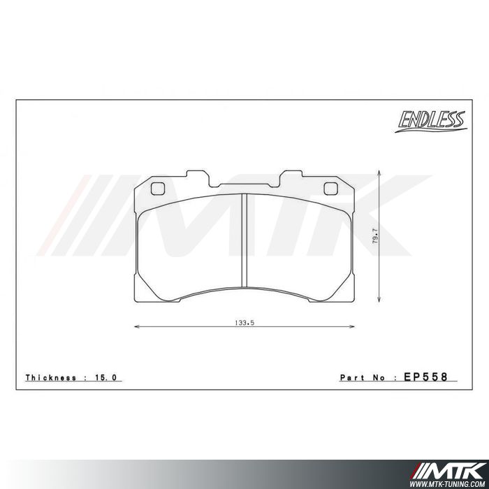 Plaquettes Endless MX72 EP558 pour Toyota Yaris GR