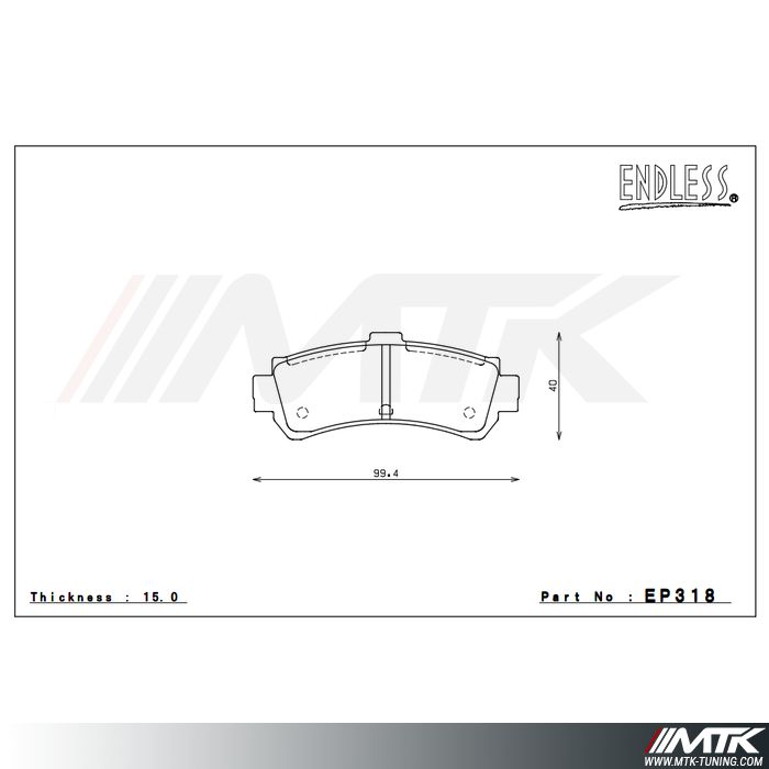 Plaquettes Endless N39S EIP318 pour MERCEDES G63 AMG