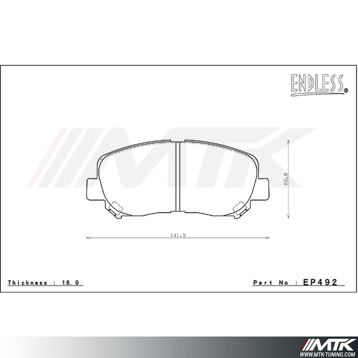 Plaquettes Endless MX72 EP492 pour Mazda CX-5