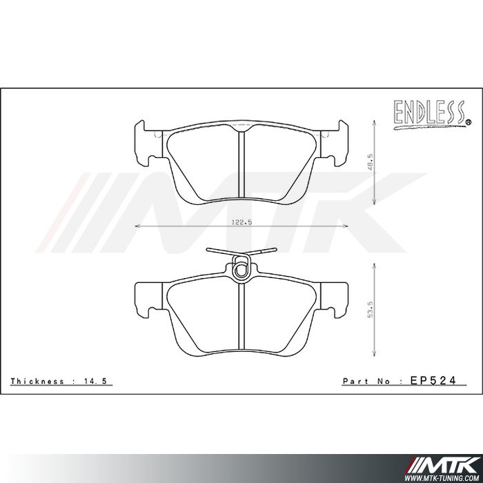 Plaquettes Endless MX72 EP524 pour Honda Civic