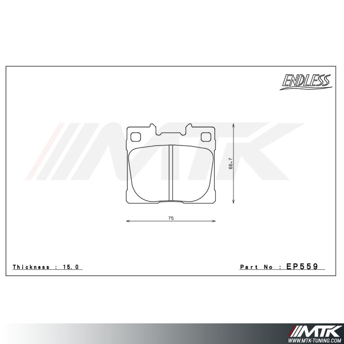 Plaquettes Endless MX72 EP559 pour Toyota Yaris GR