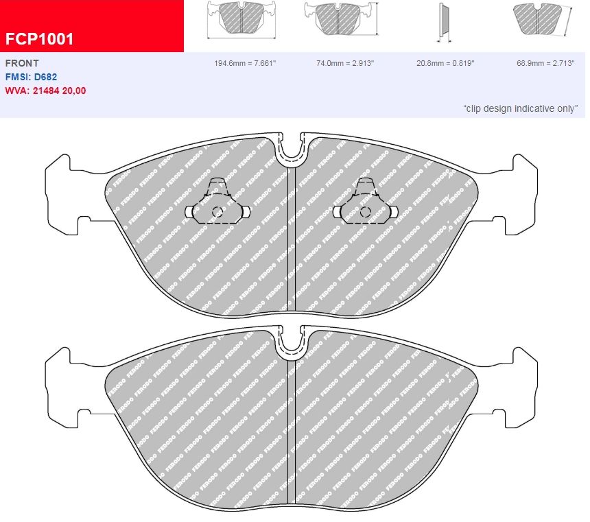 Plaquettes Ferodo DS UNO FCP1001Z