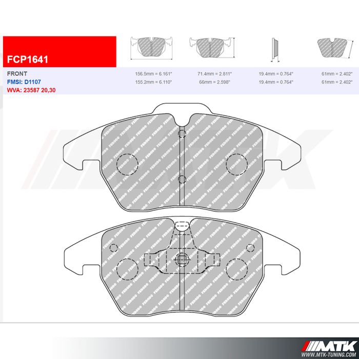 Plaquettes Ferodo Racing DS3.12 - FCP1641G