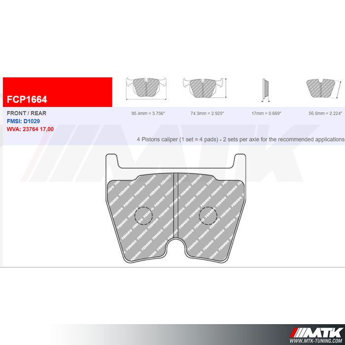 Plaquettes Ferodo Racing DS1.11 FCP1664W