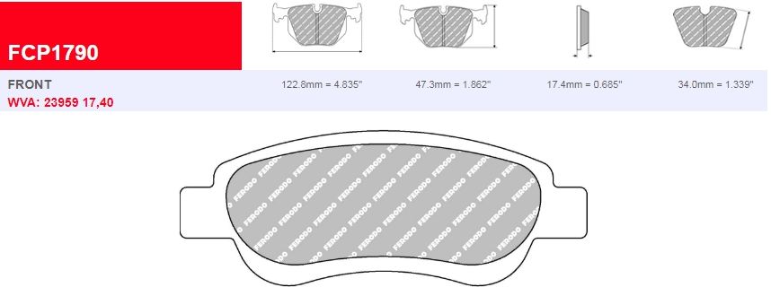 Plaquettes Ferodo DS 2500 FCP1790H