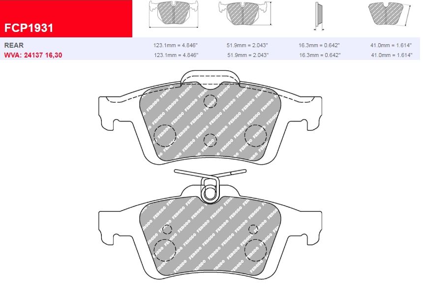 Plaquettes Ferodo DS 2500 FCP1931H