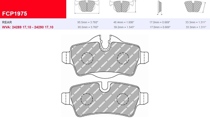 Plaquettes Ferodo DS 2500 FCP1975H - Mini