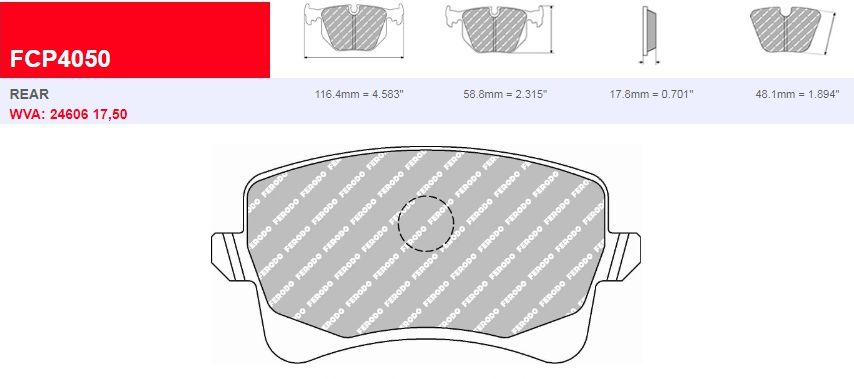 Plaquettes Ferodo DS 2500 FCP4050H - AUDI