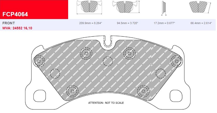 Plaquettes Ferodo DS 2500 FCP4064H - PORSCHE