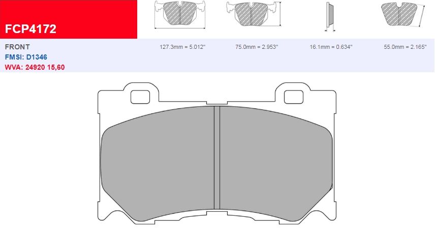 Plaquettes Ferodo DS 2500 FCP4172H - NISSAN 370 Z