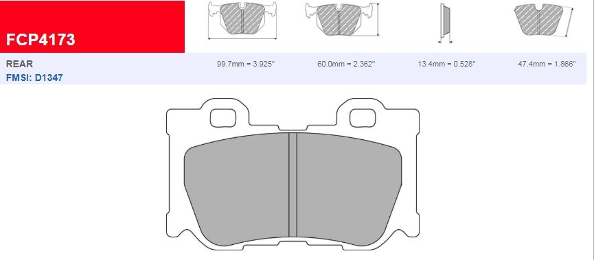 Plaquettes Ferodo DS 2500 FCP4173H - NISSAN 370 Z