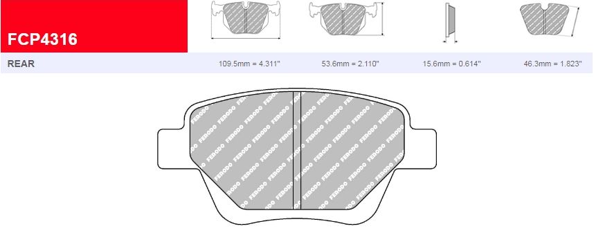 Plaquettes Ferodo DS 2500 FCP4316H - AUDI