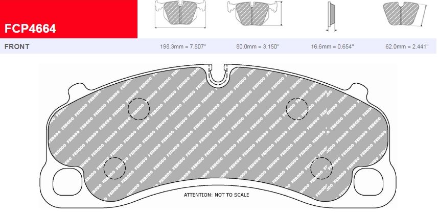 Plaquettes Ferodo DS 2500 FCP4664H - PORSCHE