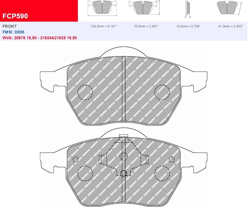 Plaquettes Ferodo DS 3000 FCP590R