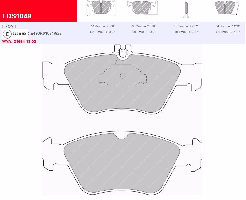 Plaquettes Ferodo DS Performance FDS1049 - MERCEDES