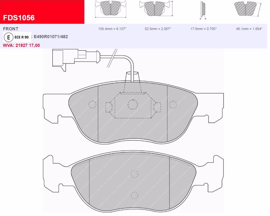 Plaquettes Ferodo DS 2500 FCP1056H