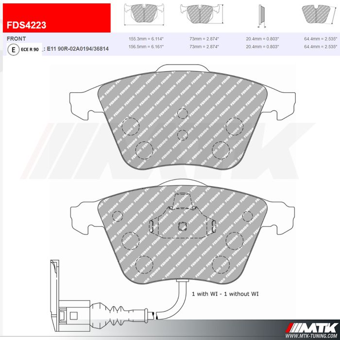 Plaquettes Ferodo DS Performance FDS4223 - VW